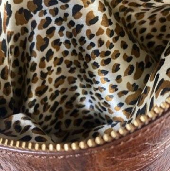 Kate Landry Brown Croc Crossbody Messenger Bag Gold Hardware - Picture 8 of 9